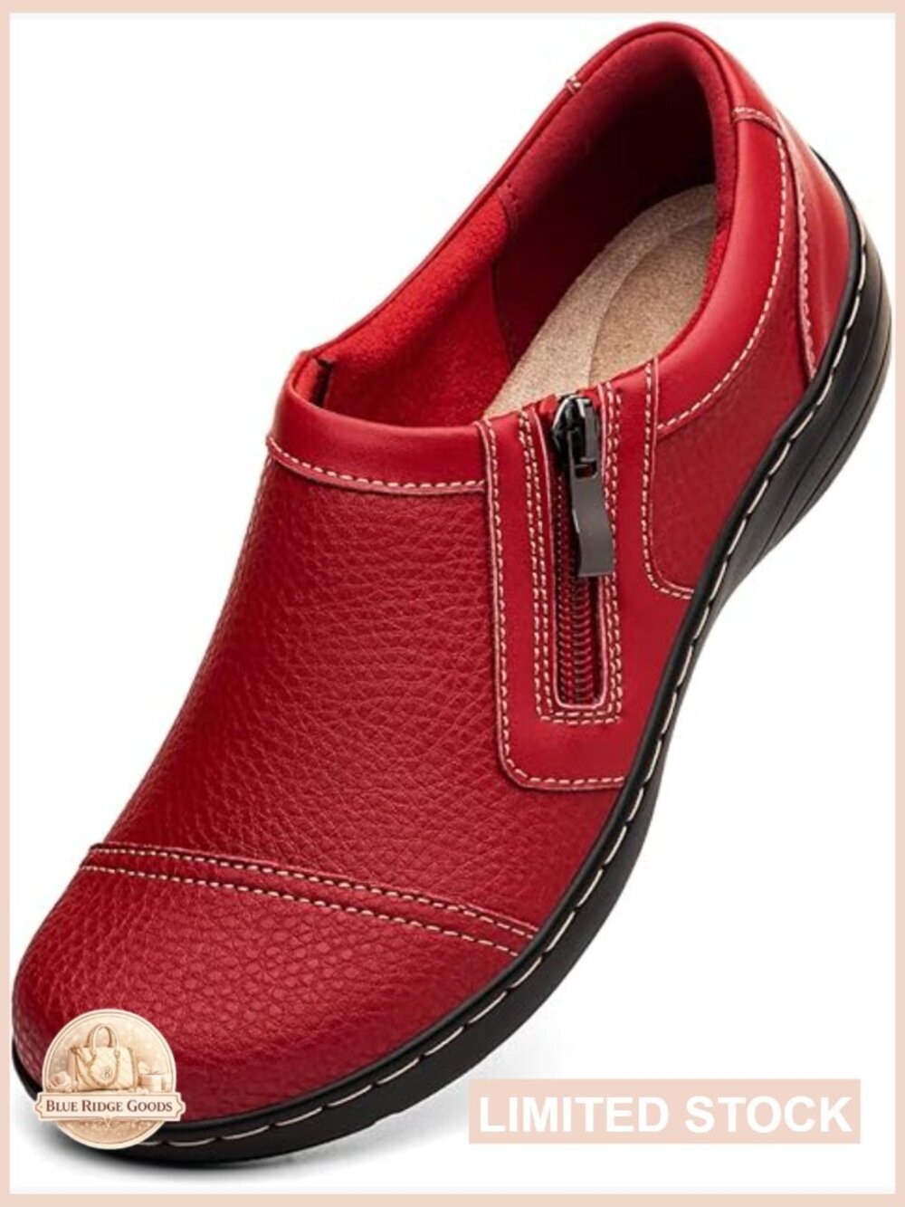 Comfortable Lightweight Leather Loafers Slip On Dress Flats for Work Walking